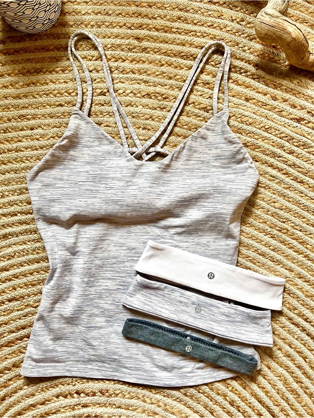 Lululemon Set Tank & 3 Matching Headbands size 6